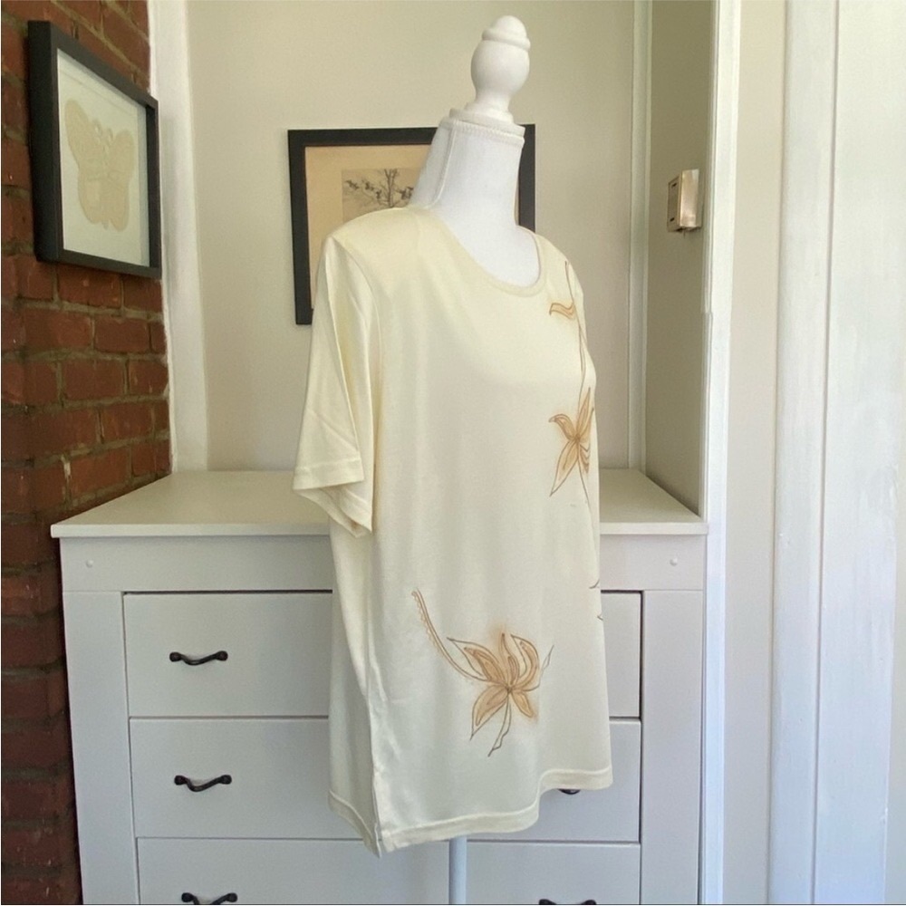 Women’s Cream Floral Print Tank Top